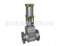 不鏽鋼氣動陶(tao)瓷雙閘闆閥Z644TC